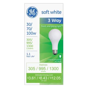 GE Lighting 97493 30-Watt - 70-Watt - 100-Watt A21 3-Way, Soft White, 6