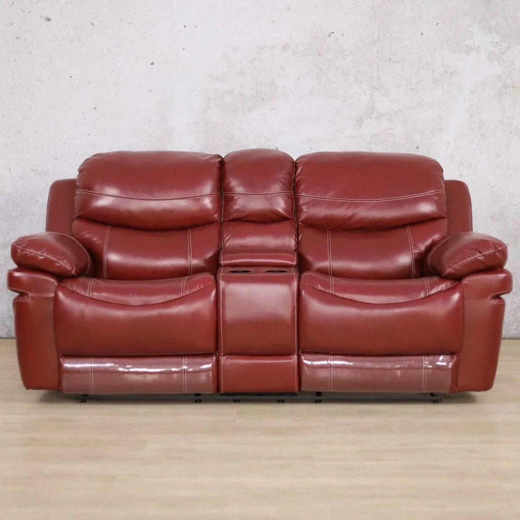 Geneva 2 Seater Home Theatre Leather Recliner