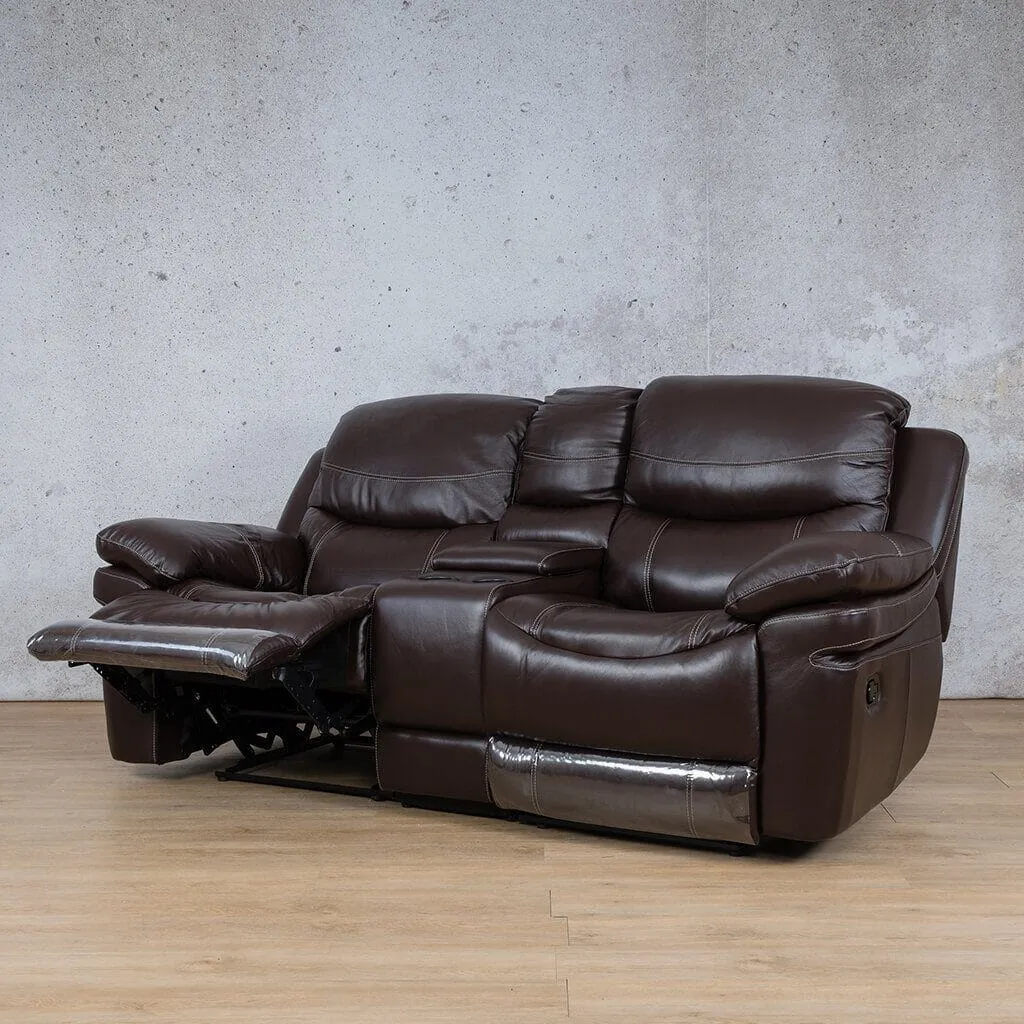 Geneva 2 Seater Home Theatre Leather Recliner