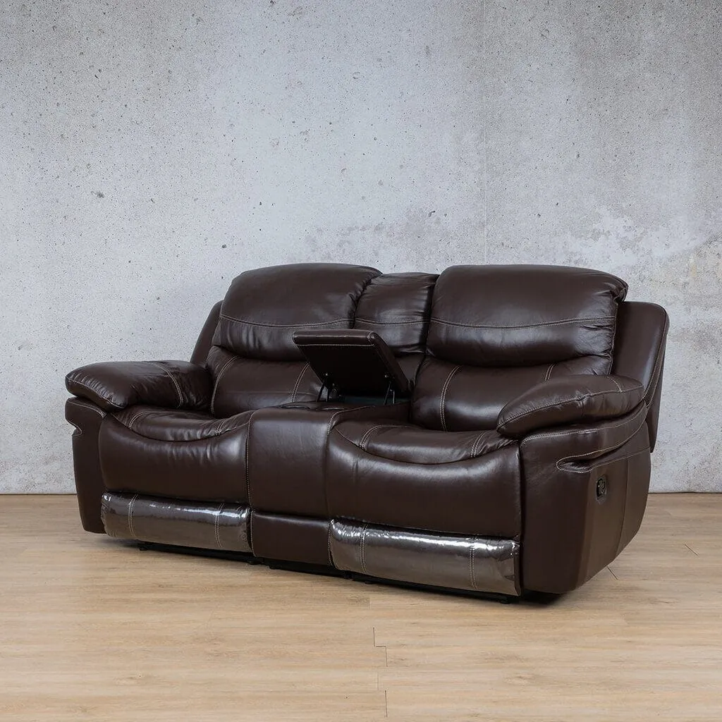 Geneva 2 Seater Home Theatre Leather Recliner