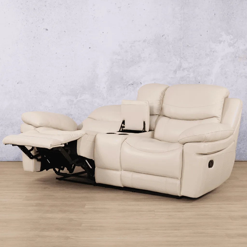 Geneva 2 Seater Home Theatre Leather Recliner