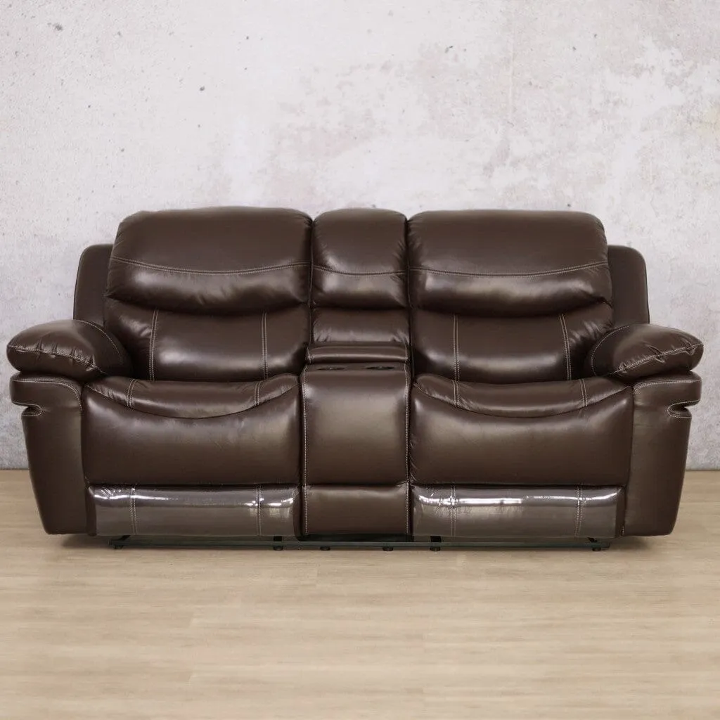 Geneva 2 Seater Home Theatre Leather Recliner