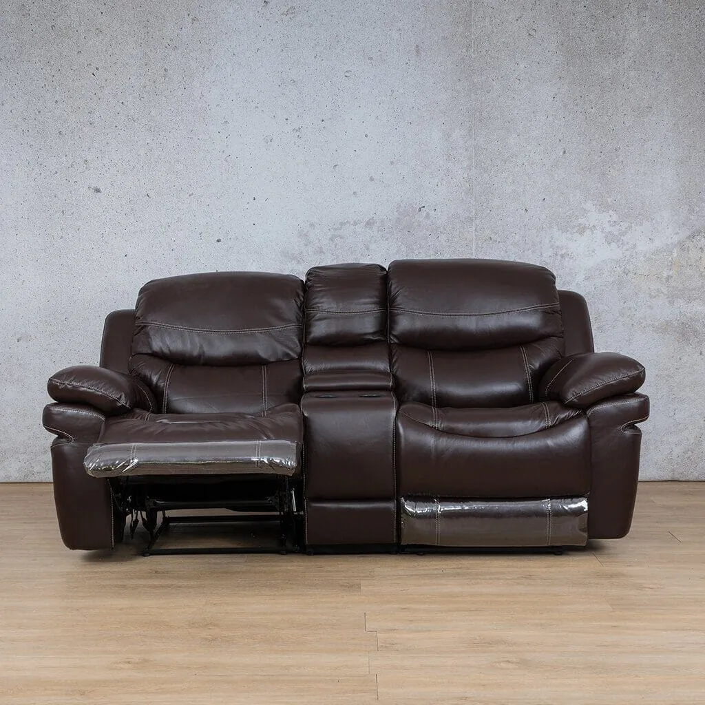 Geneva 2 Seater Home Theatre Leather Recliner