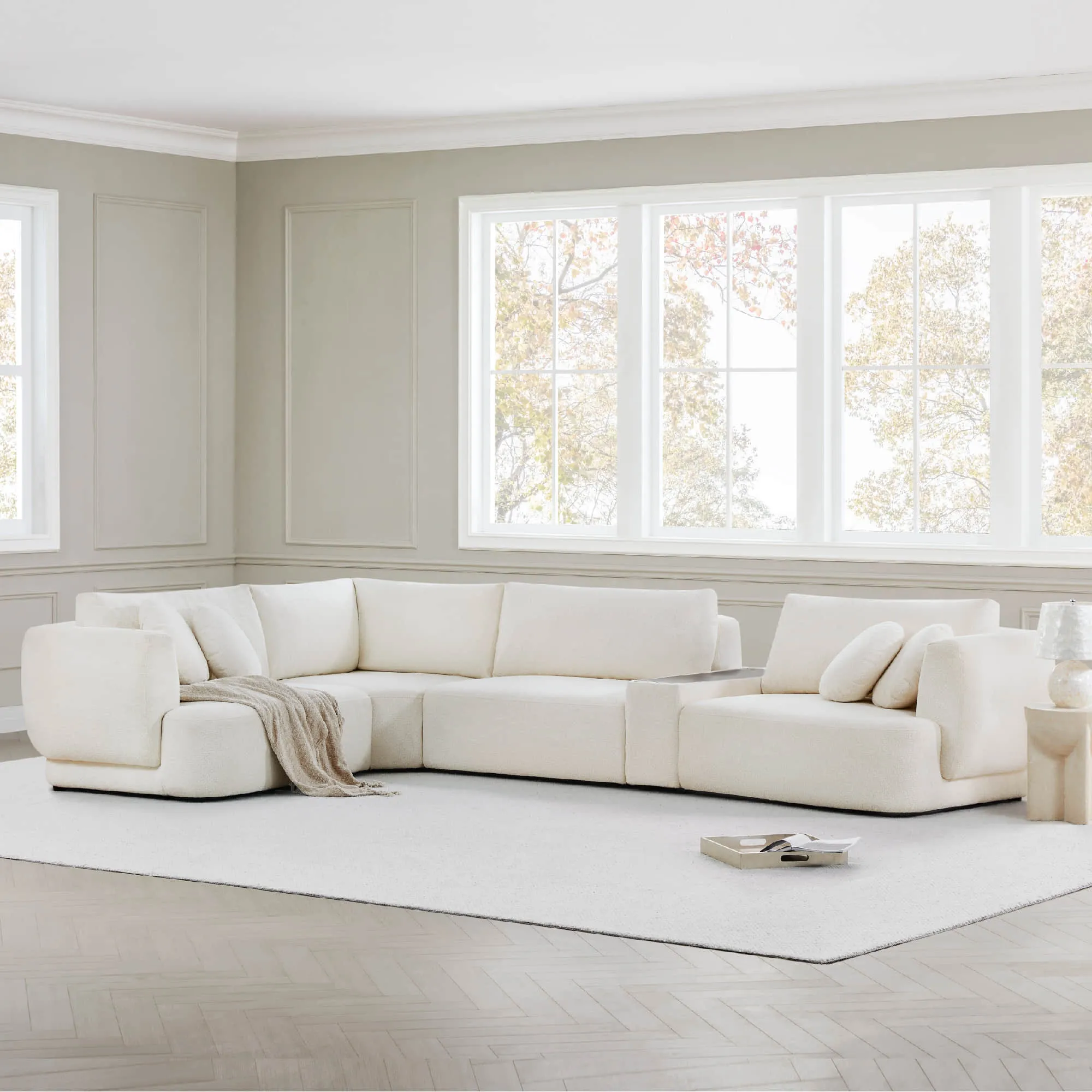 Grace 4-Seat Modular Curved Sofa