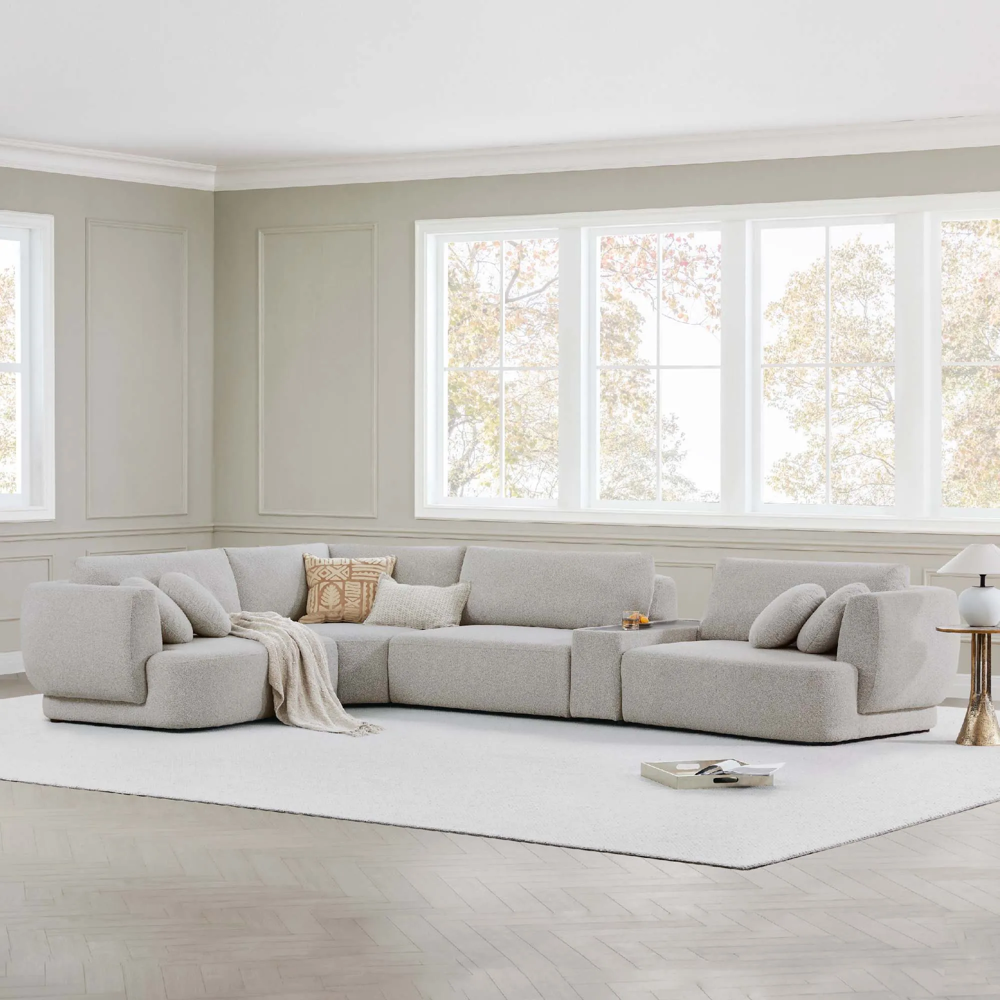 Grace 4-Seat Modular Curved Sofa