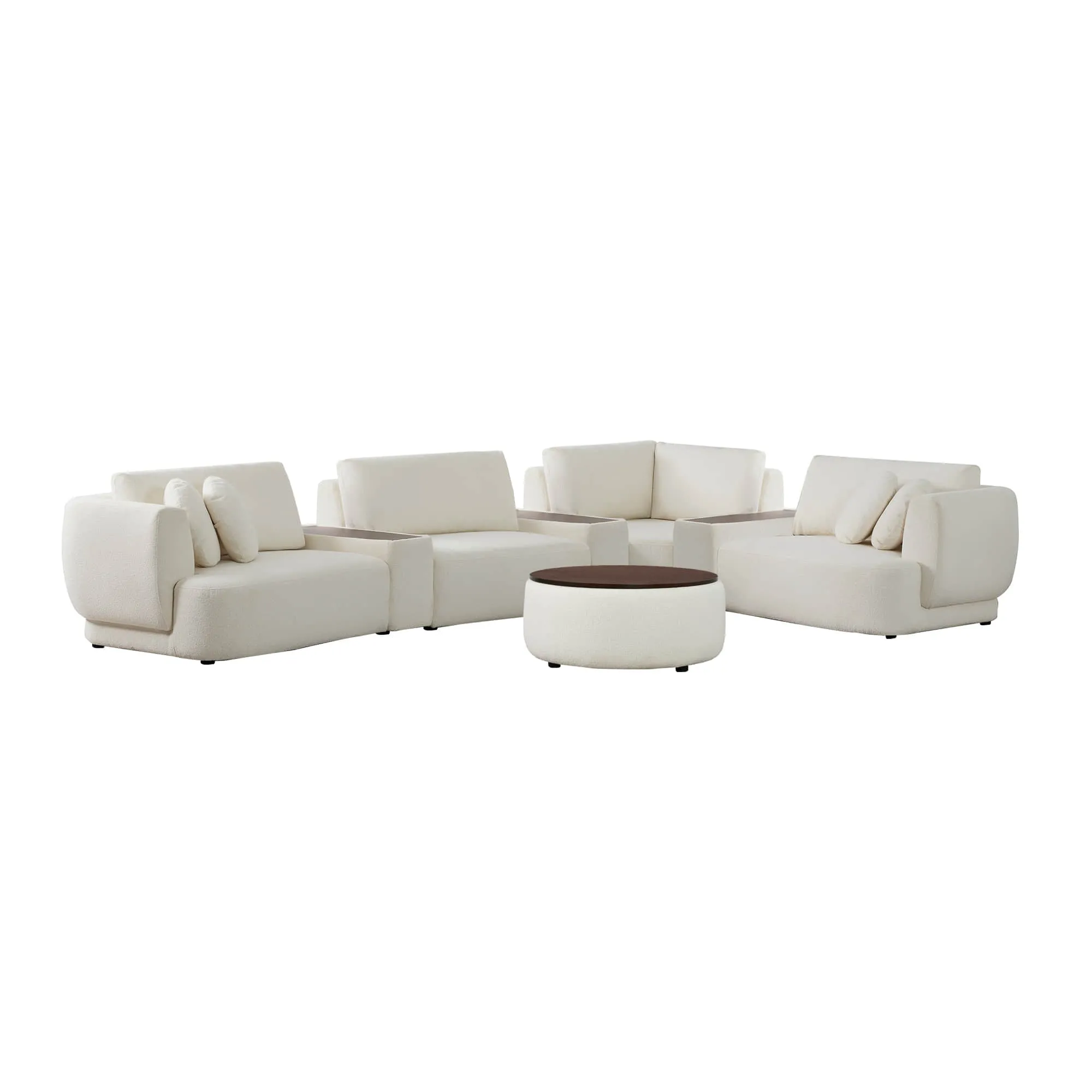 Grace 4-Seat Modular Curved Sofa