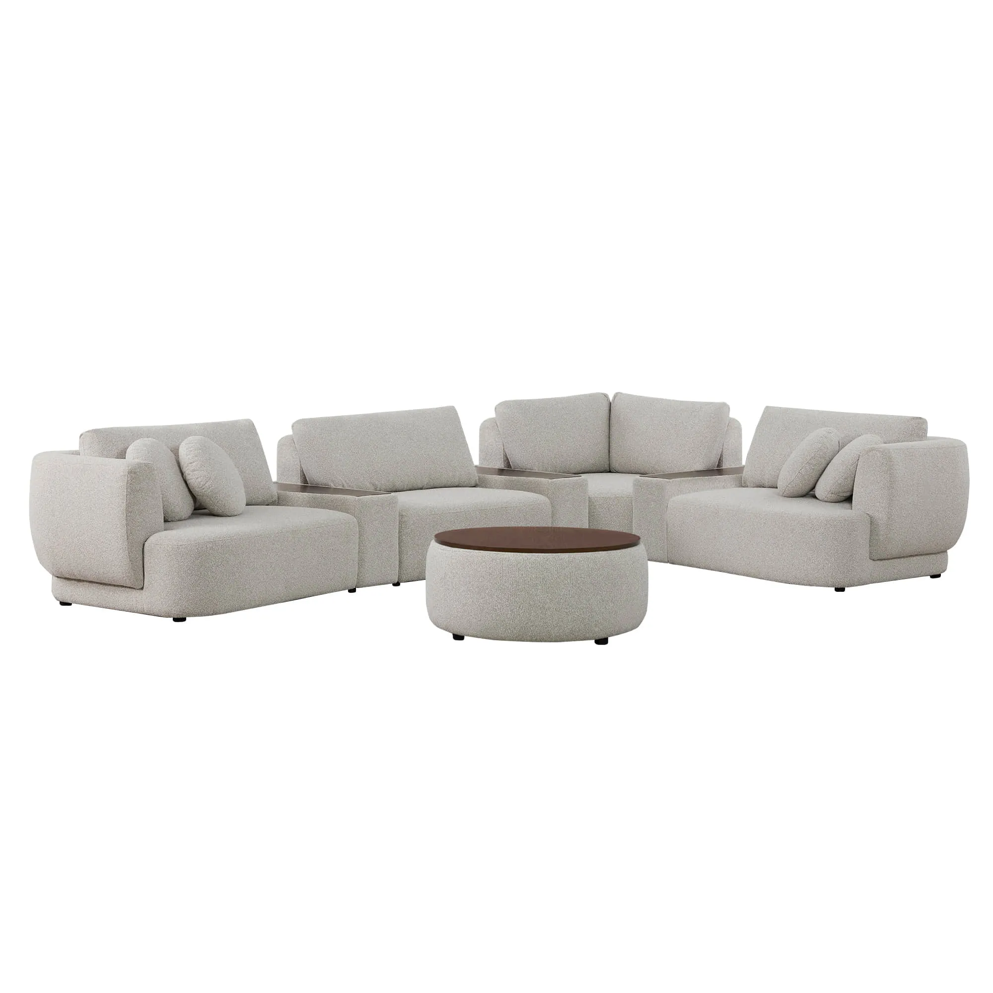 Grace 4-Seat Modular Curved Sofa