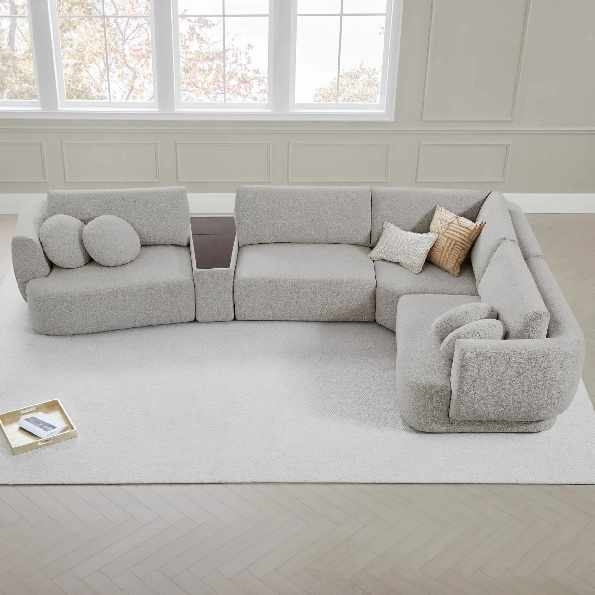 Grace 4-Seat Modular Curved Sofa