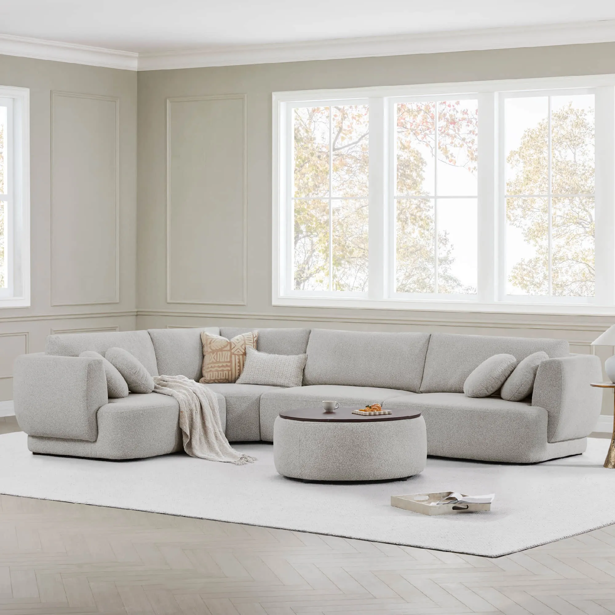 Grace 4-Seat Modular Curved Sofa