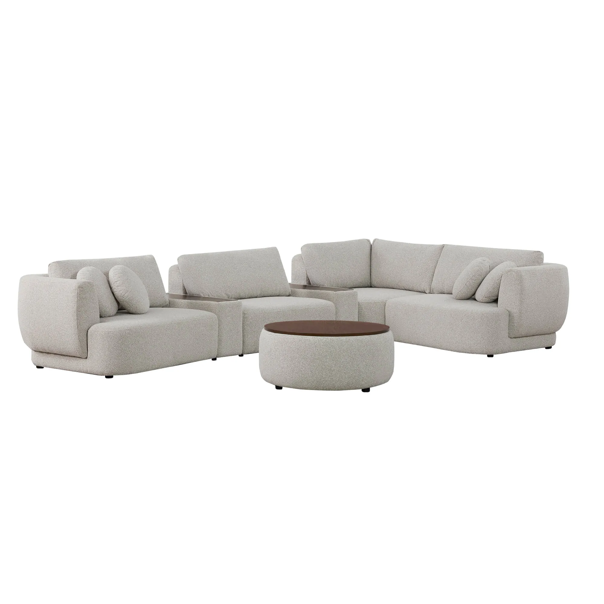 Grace 4-Seat Modular Curved Sofa