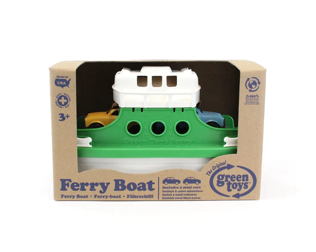 Green Ferry Boat with Mini Cars