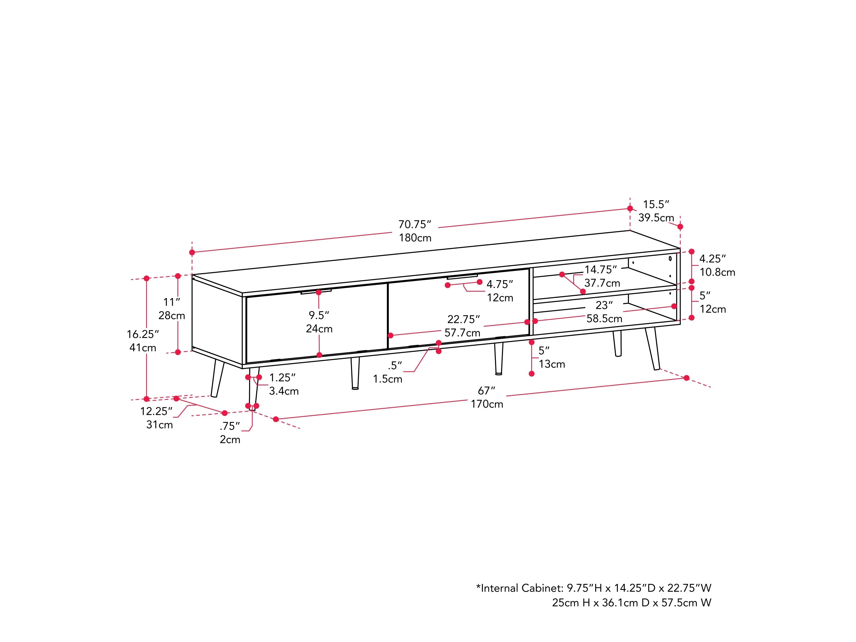 Grey TV Stand, TVs up to 85"