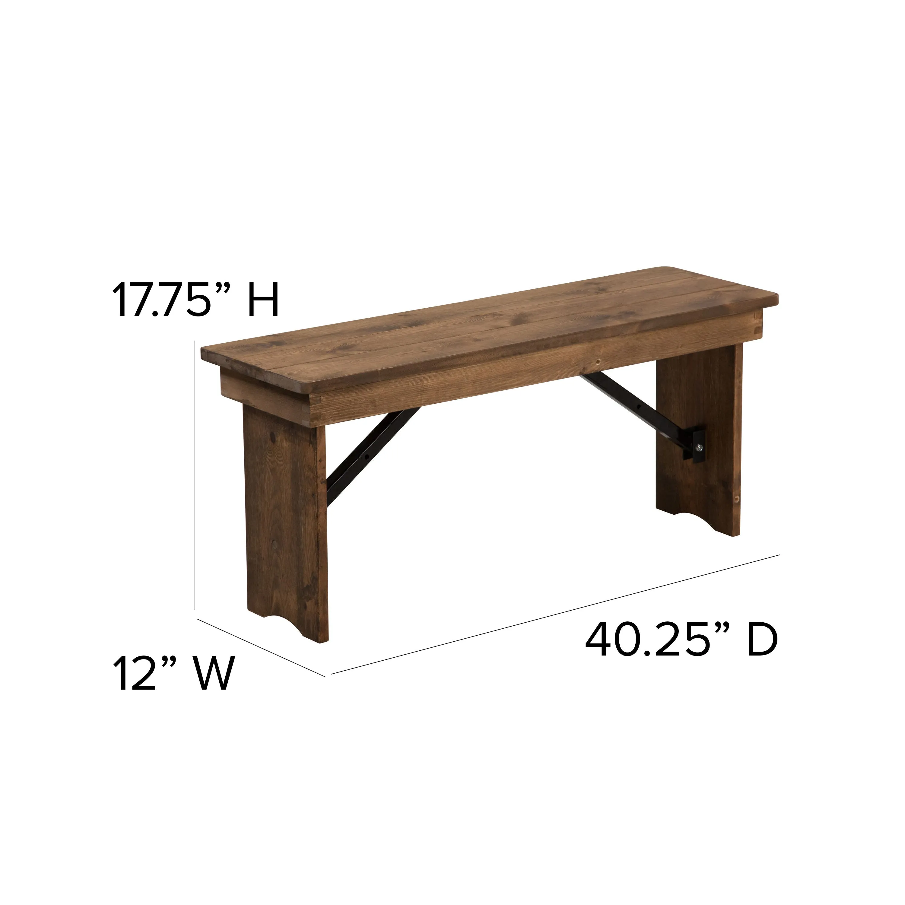 HERCULES Series 8' x 40'' Folding Farm Table and Four Bench Set