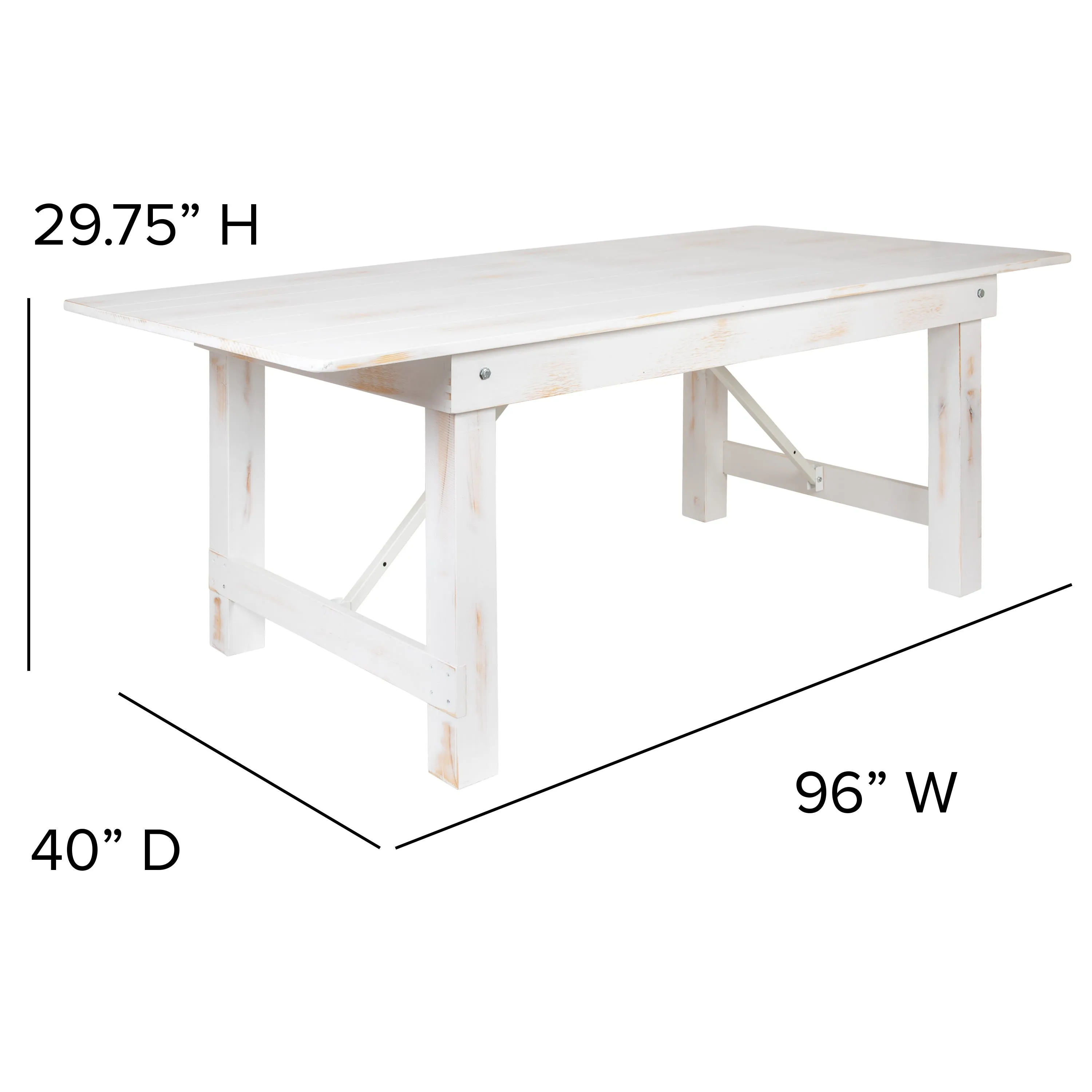 HERCULES Series 8' x 40'' Folding Farm Table and Four Bench Set