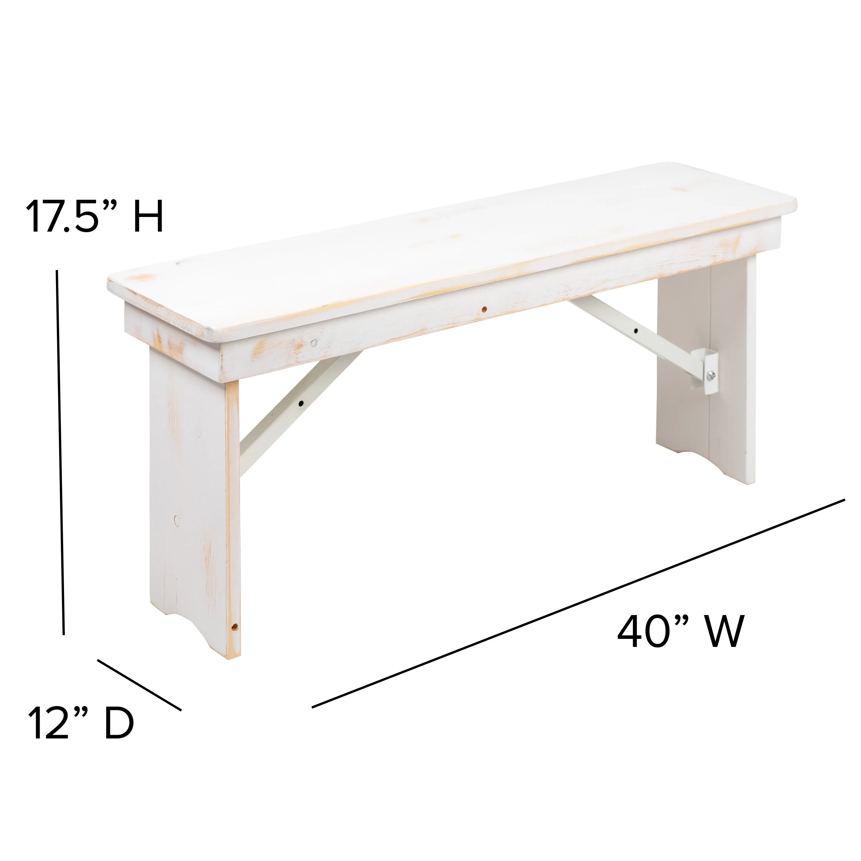 HERCULES Series 8' x 40'' Folding Farm Table and Four Bench Set