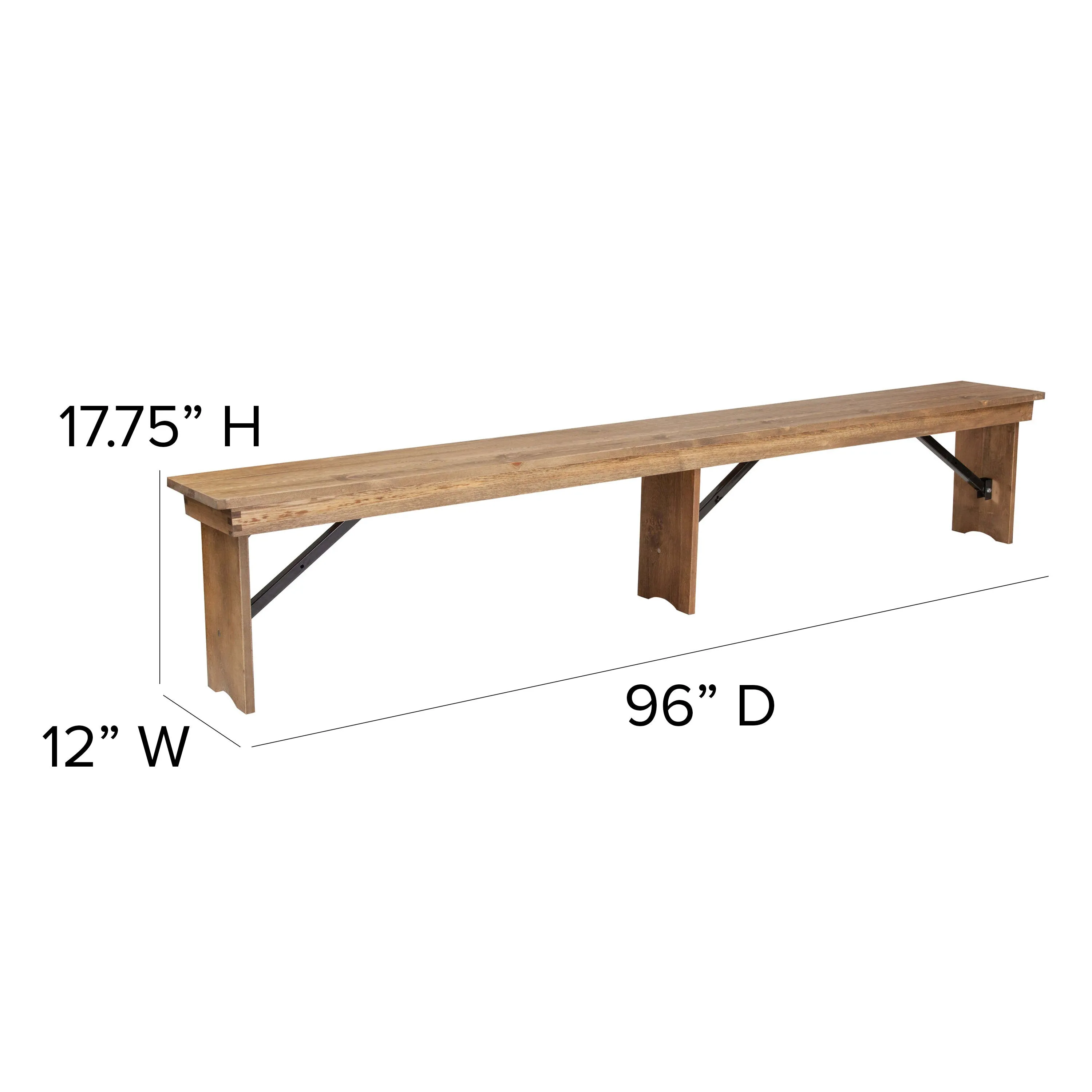 HERCULES Series 8' x 40'' Folding Farm Table and Four Bench Set