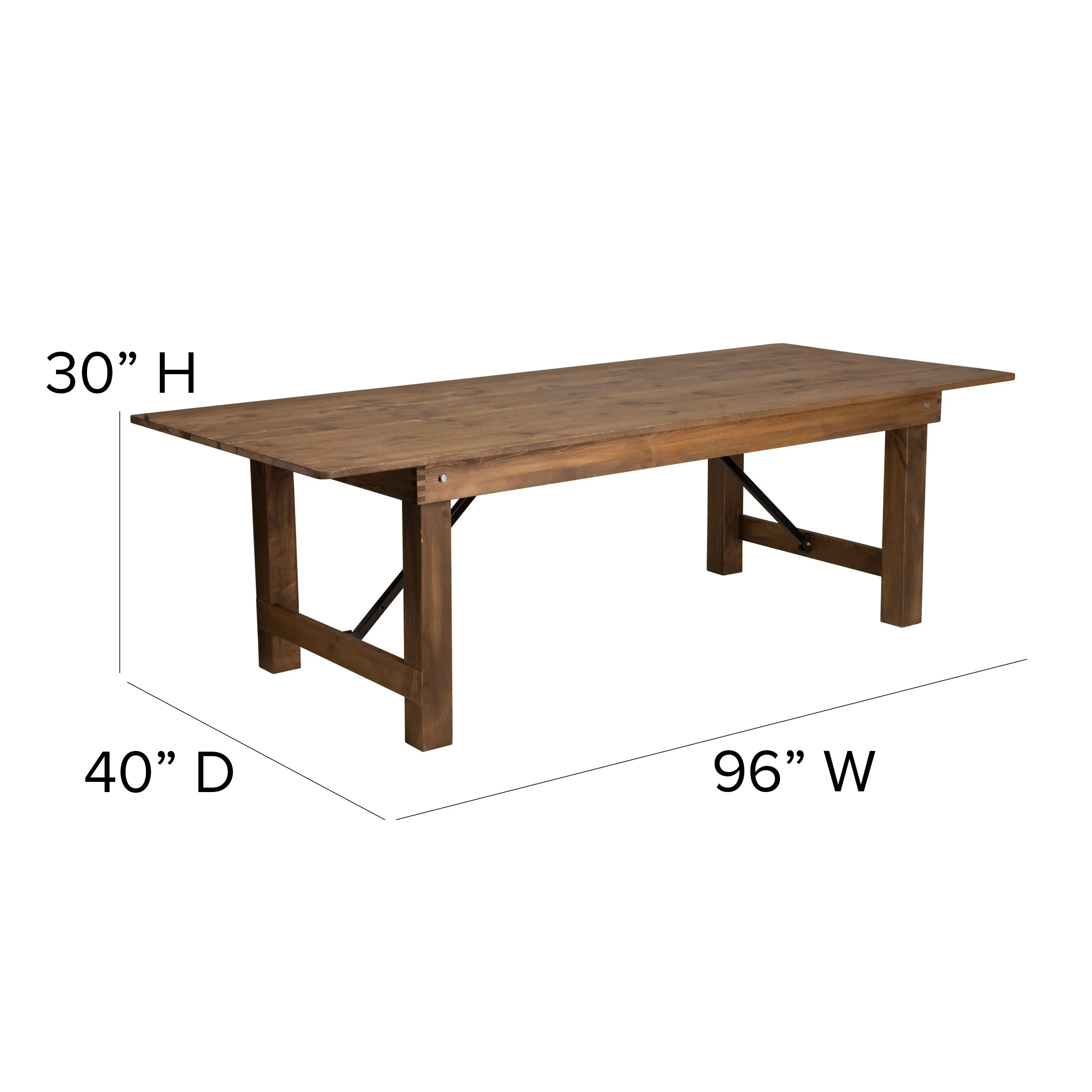 HERCULES Series 8' x 40'' Folding Farm Table and Four Bench Set