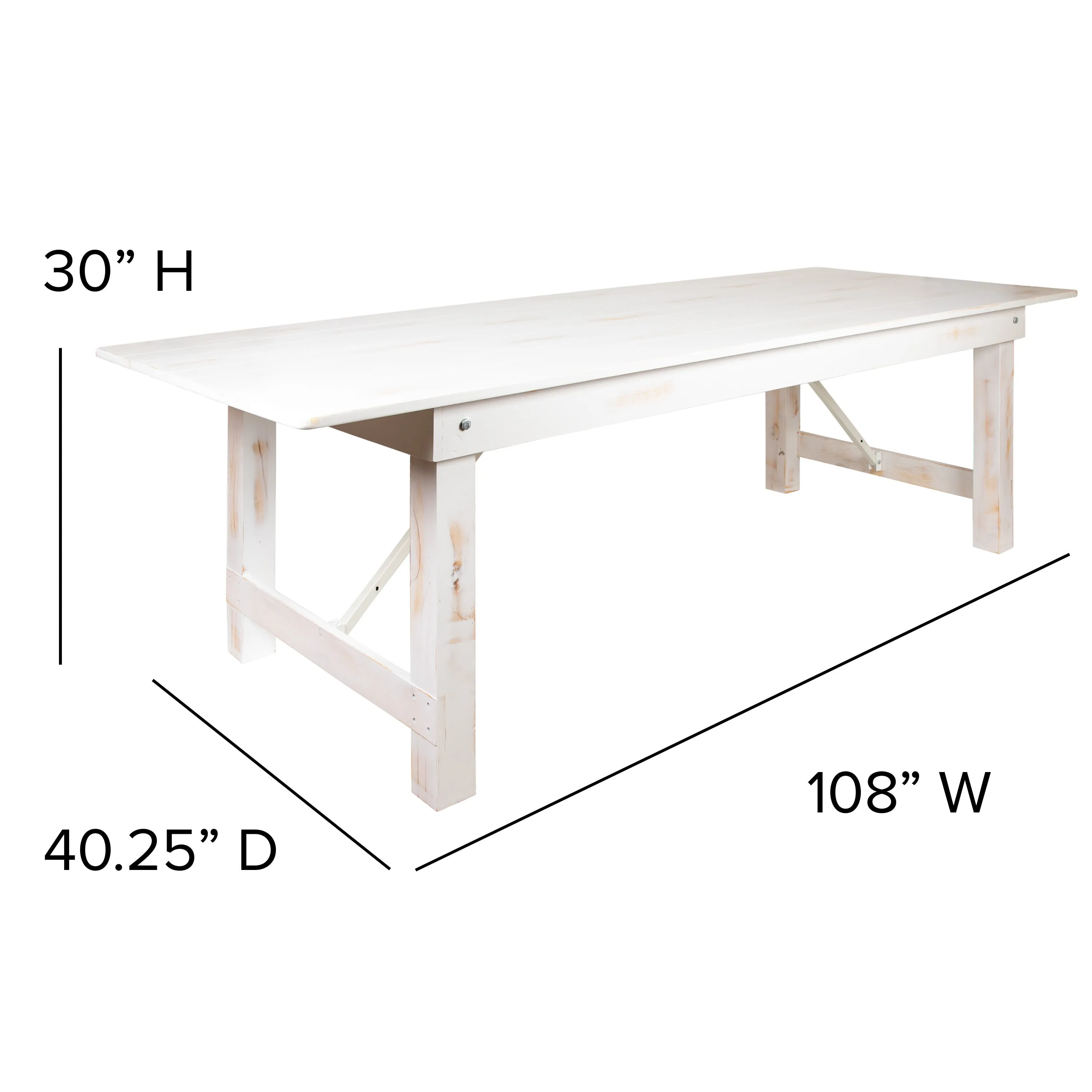 HERCULES Series 9' x 40" Folding Farm Table and Four Bench Set