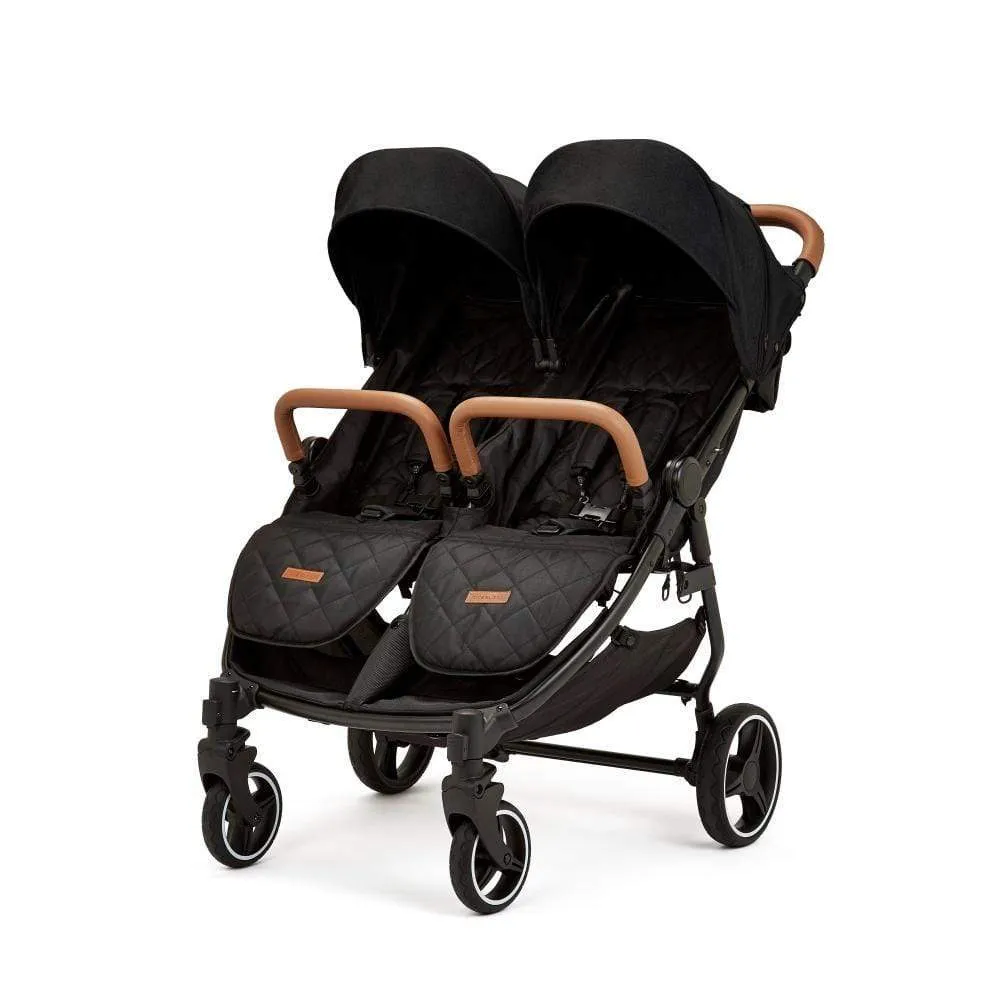 Ickle Bubba Venus Max Double Stroller Black / Black / Tan