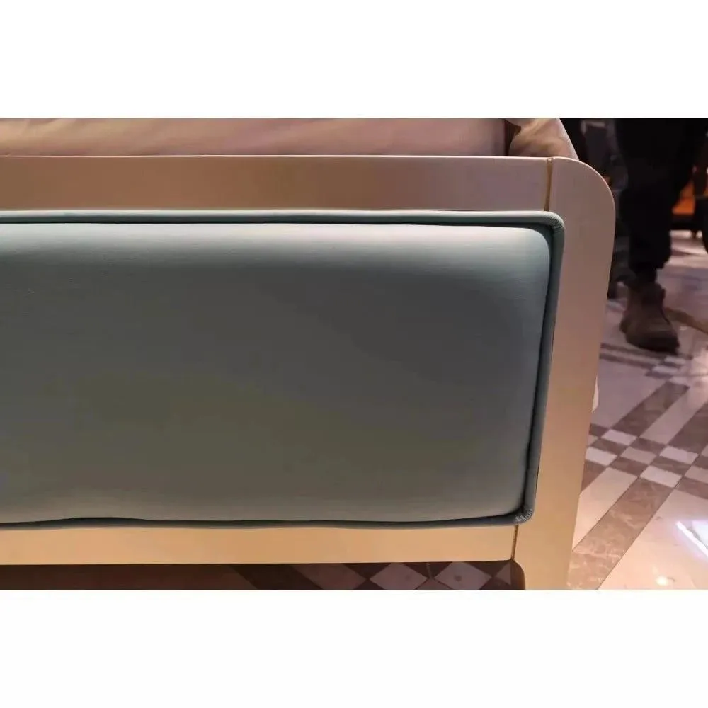 Ironic Upholstered Luxury Bed With Storage In Sea Green Suede