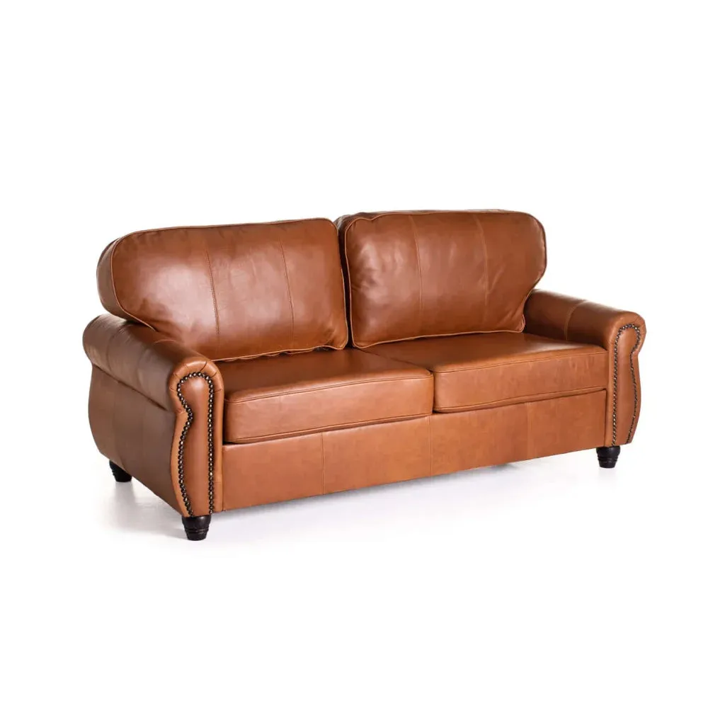 KINGSLEY GENUINE LEATHER 3 SEATER COUCH