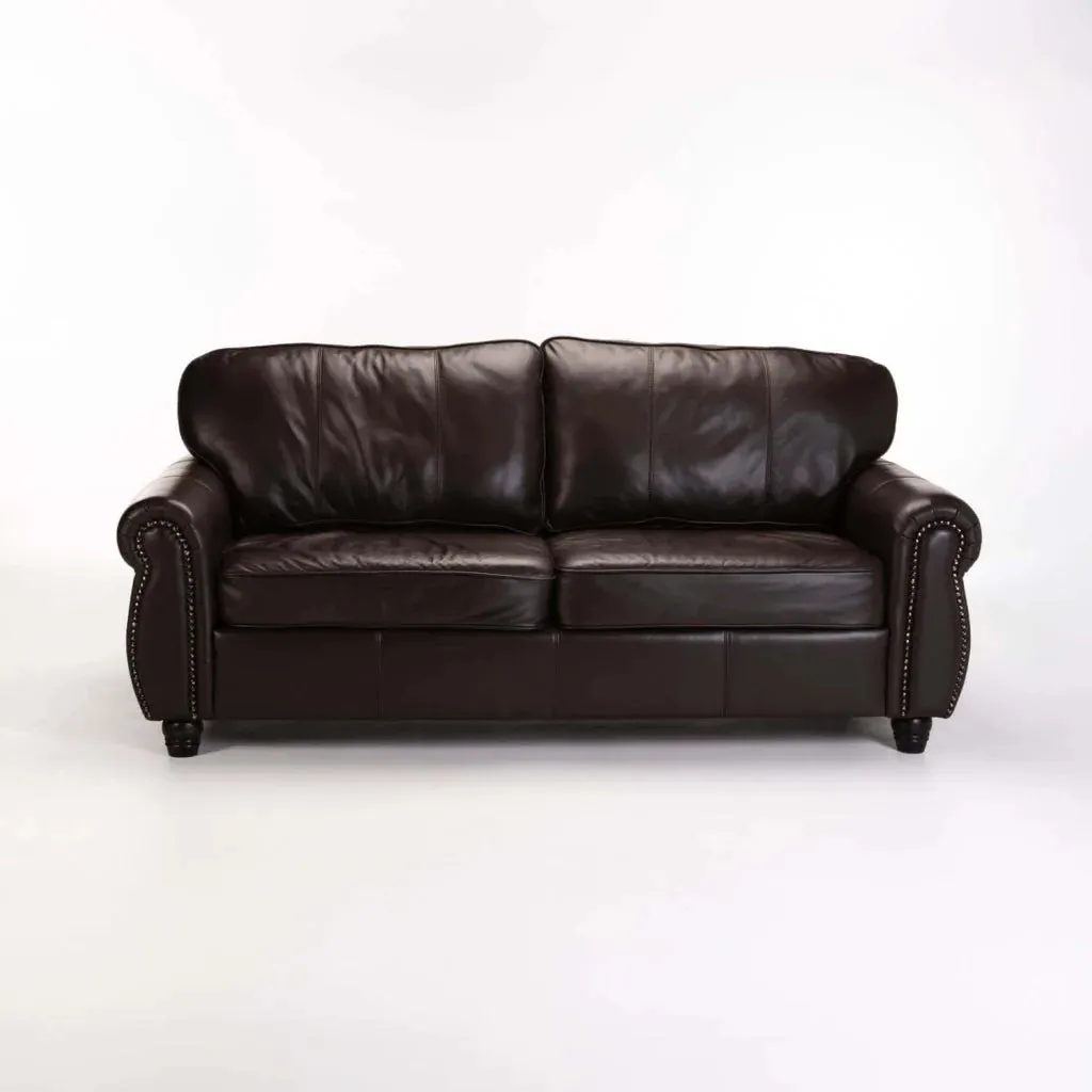 KINGSLEY GENUINE LEATHER 3 SEATER COUCH