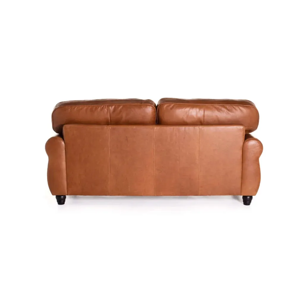 KINGSLEY GENUINE LEATHER 3 SEATER COUCH