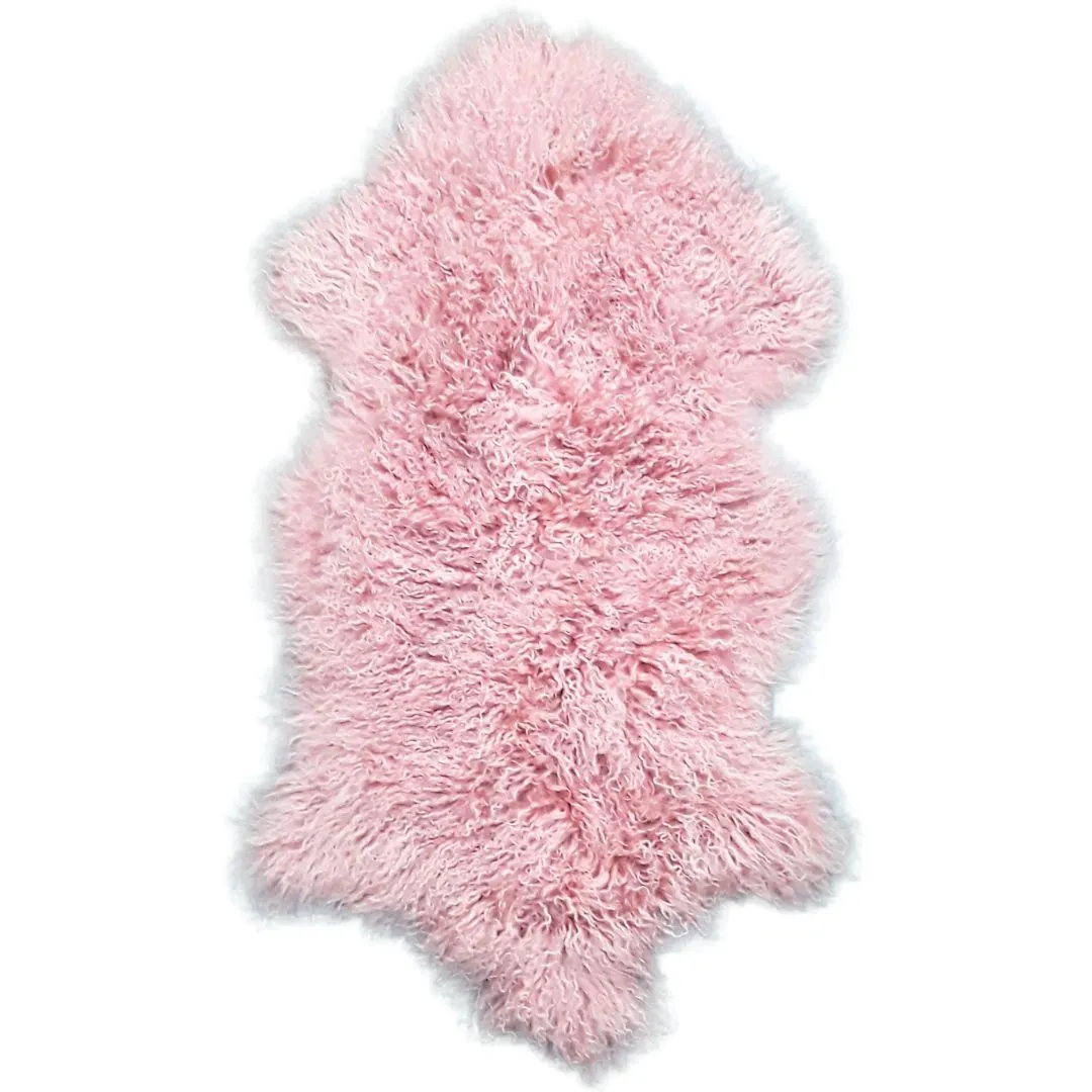 Kinsley Tibetan Lamb Hide in Pink - Single