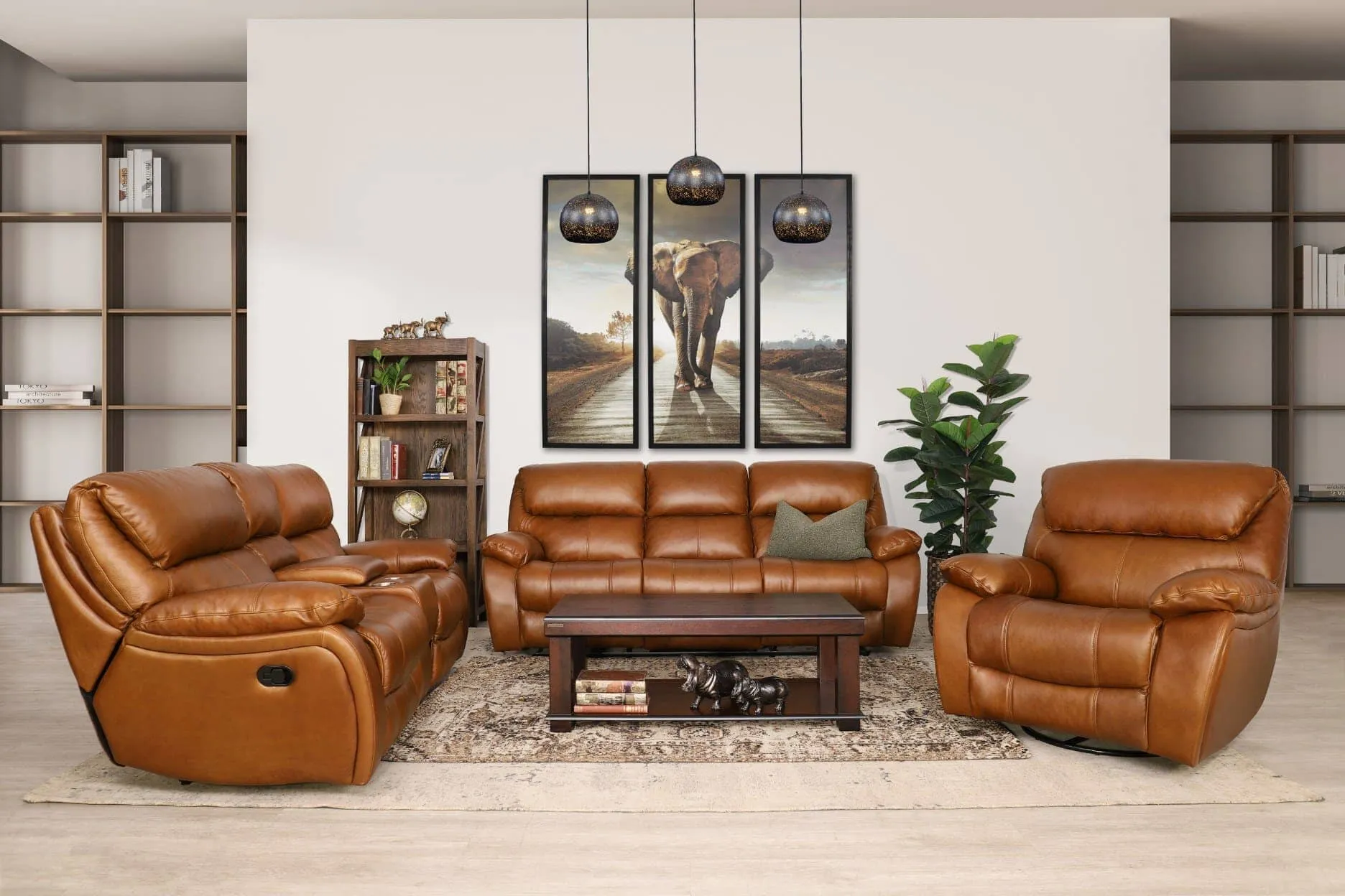 Kuta  3 2 1 Leather Recliner Home Theatre Suite - Available on Special Order Plan Only