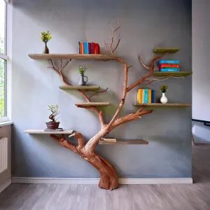 Live Edge Tree Branch Bookshelf Design