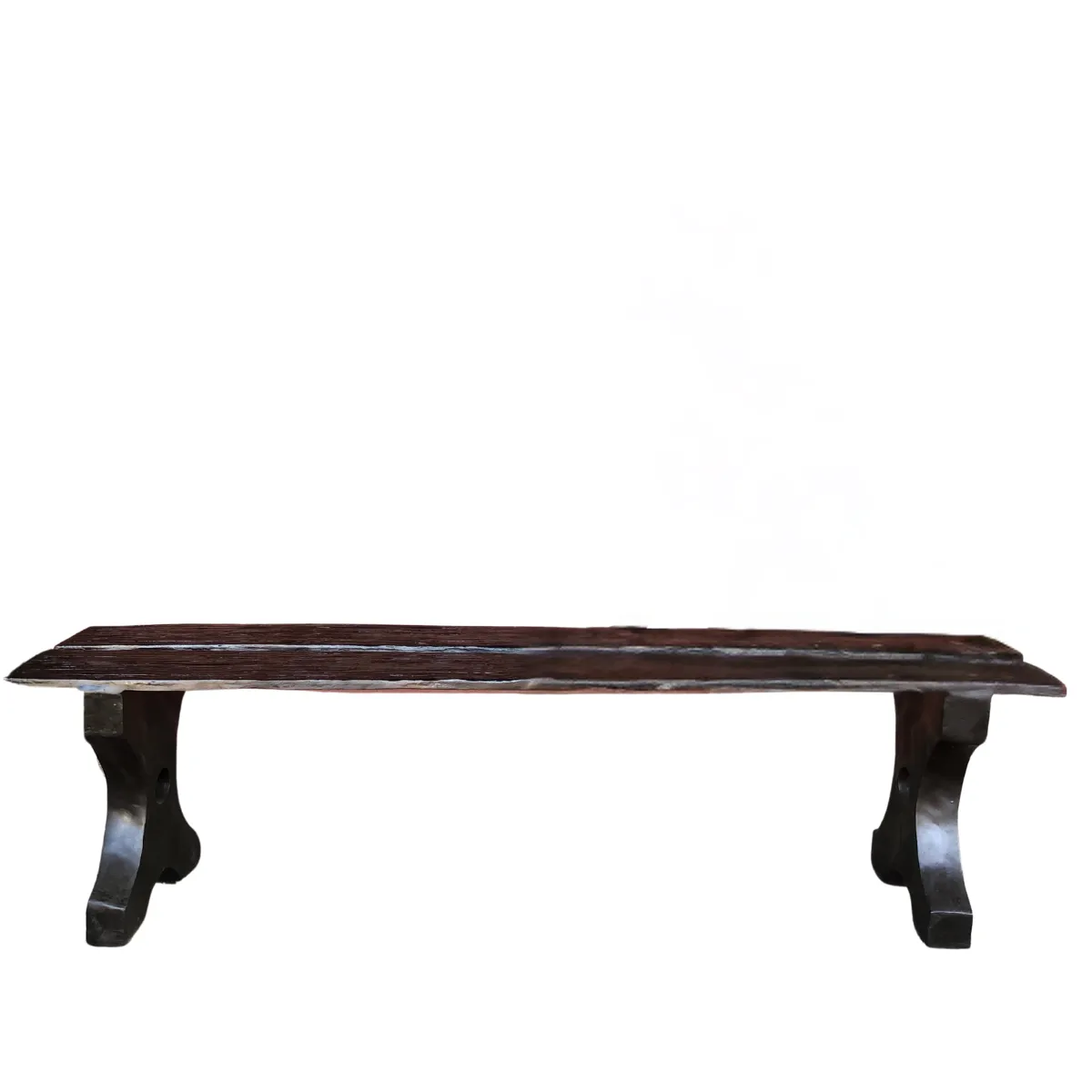 Long Backless Bronze Bench