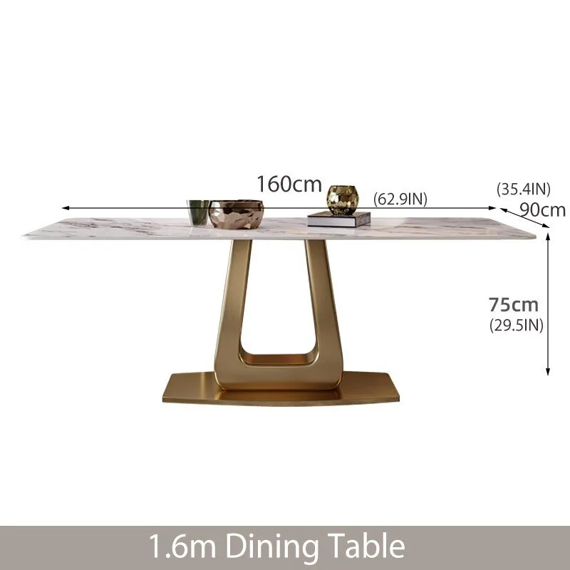 Luxurious Dining Table Set with Steel Base Plate