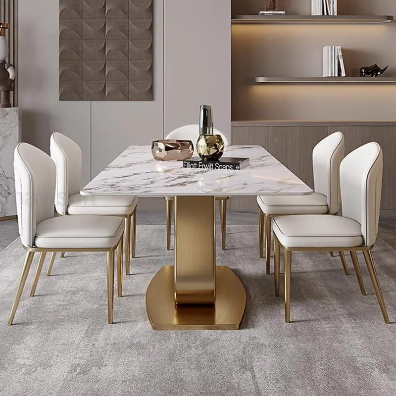 Luxurious Dining Table Set with Steel Base Plate