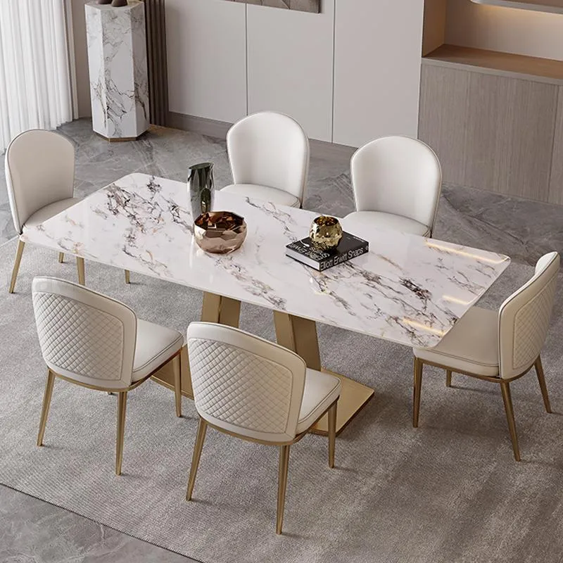 Luxurious Dining Table Set with Steel Base Plate