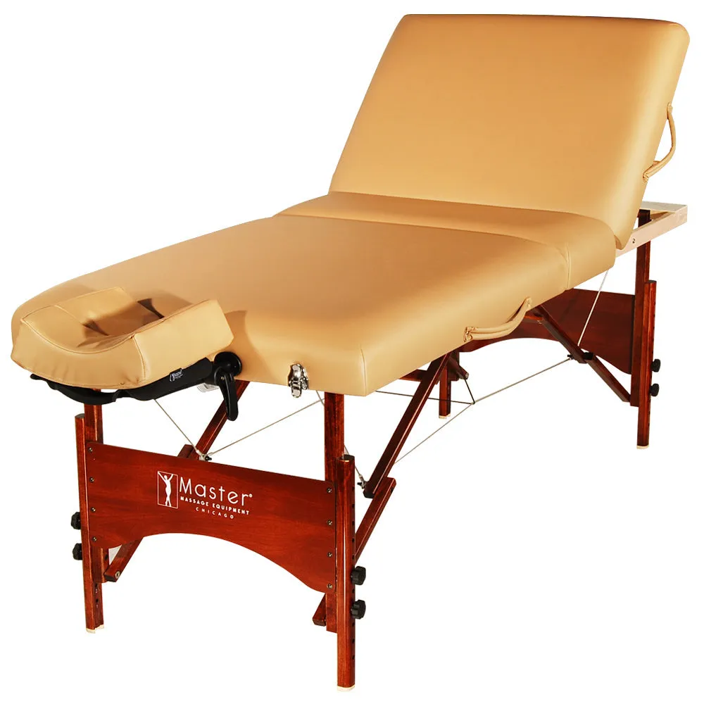 Master Massage 70cm DEAUVILLE Salon LX Portable Massage Table Package with Lift Back Action & a 6cm High-density Multi-Layer Small Cell Foam! (Otter Color)