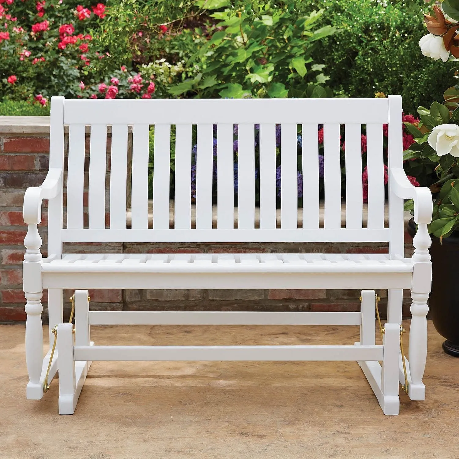 Member&#39;s Mark Painted Wood Glider Bench (White)