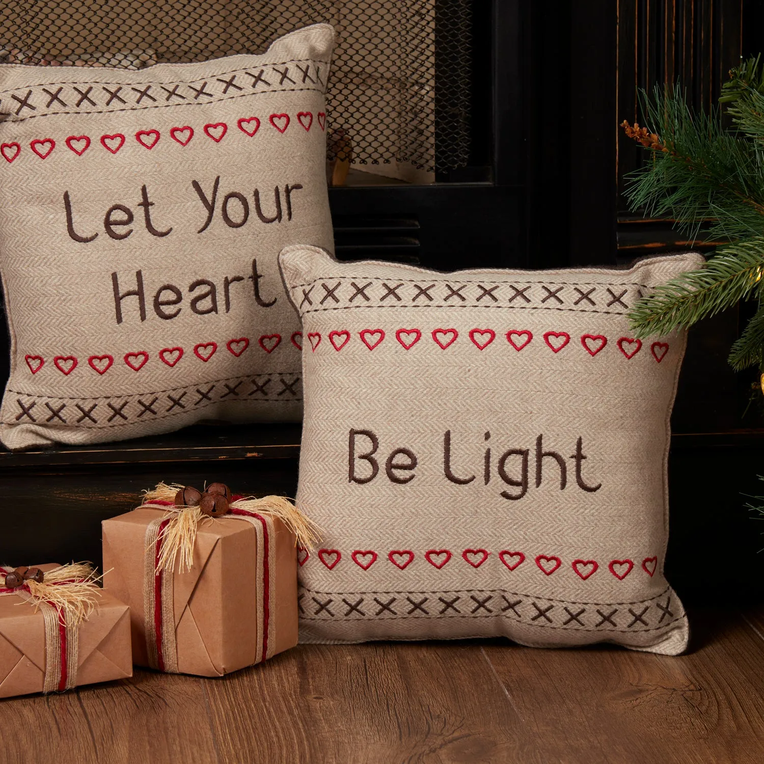 Merry Little Christmas Pillow Let Your Heart Set of 2 12x12