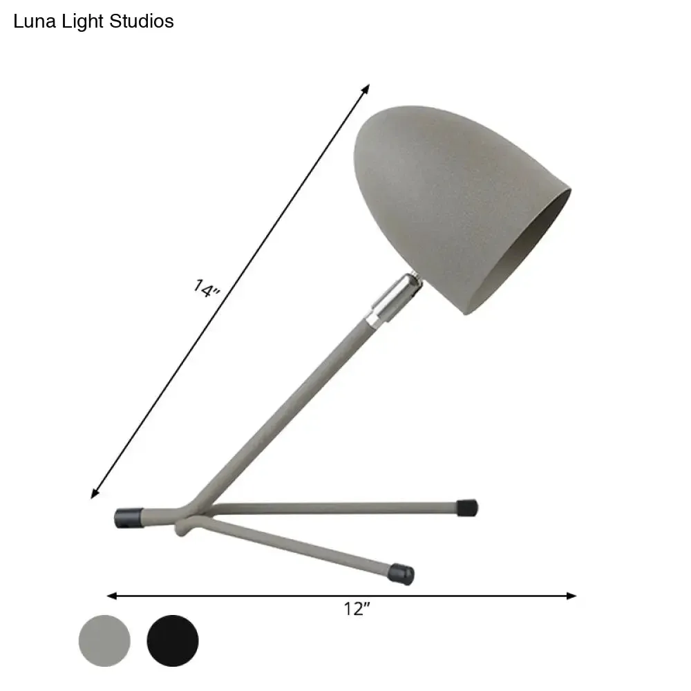 Mia - Rotatable Bullet Head Rotatable Task Lighting Nordic Metal Single Silver Grey/Black Desk Lamp with Oblique Design