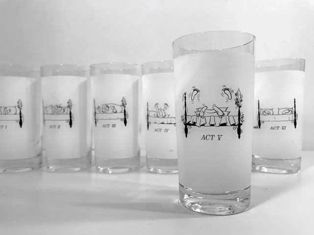 Mid-Century Risque Bedroom Glasses (Set of 6)