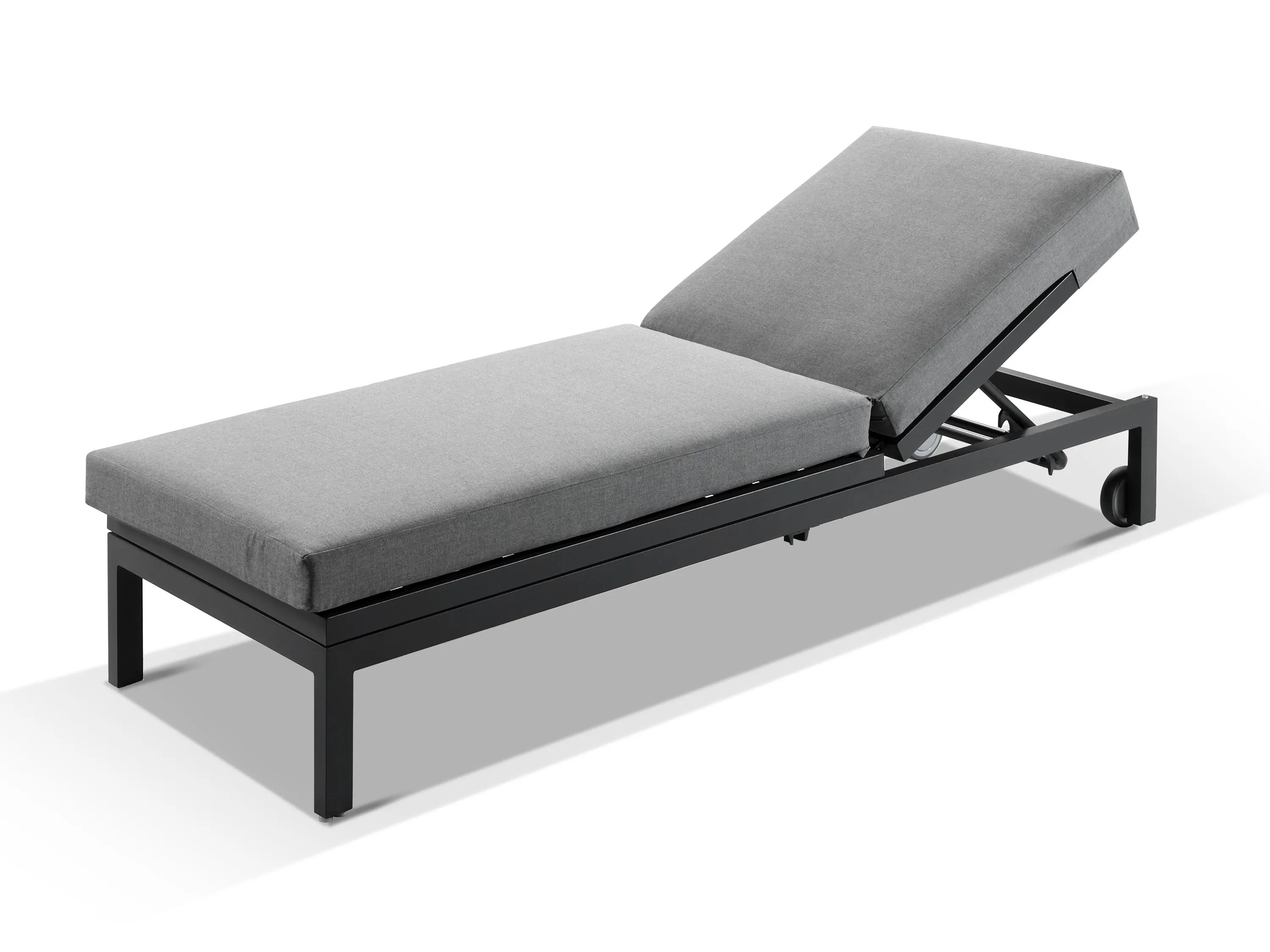 Moderno Sunbrella Grey Fabric Outdoor Sun Lounger