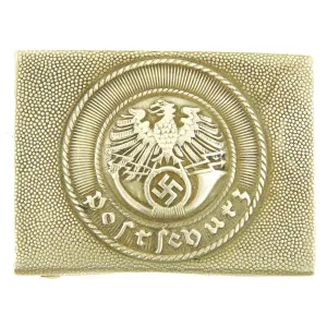 Original German WWII Postschutz Postal Protection EM/NCO Nickel Silver Belt Buckle