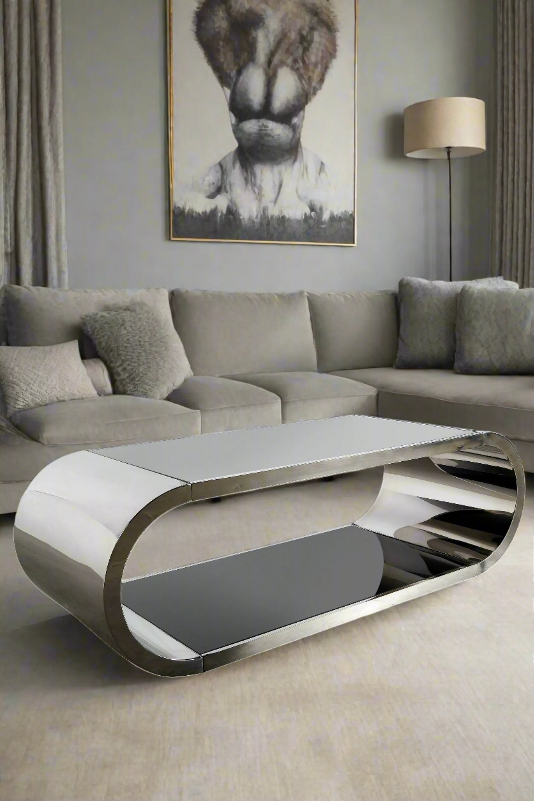 Pia Coffee Table in Chrome