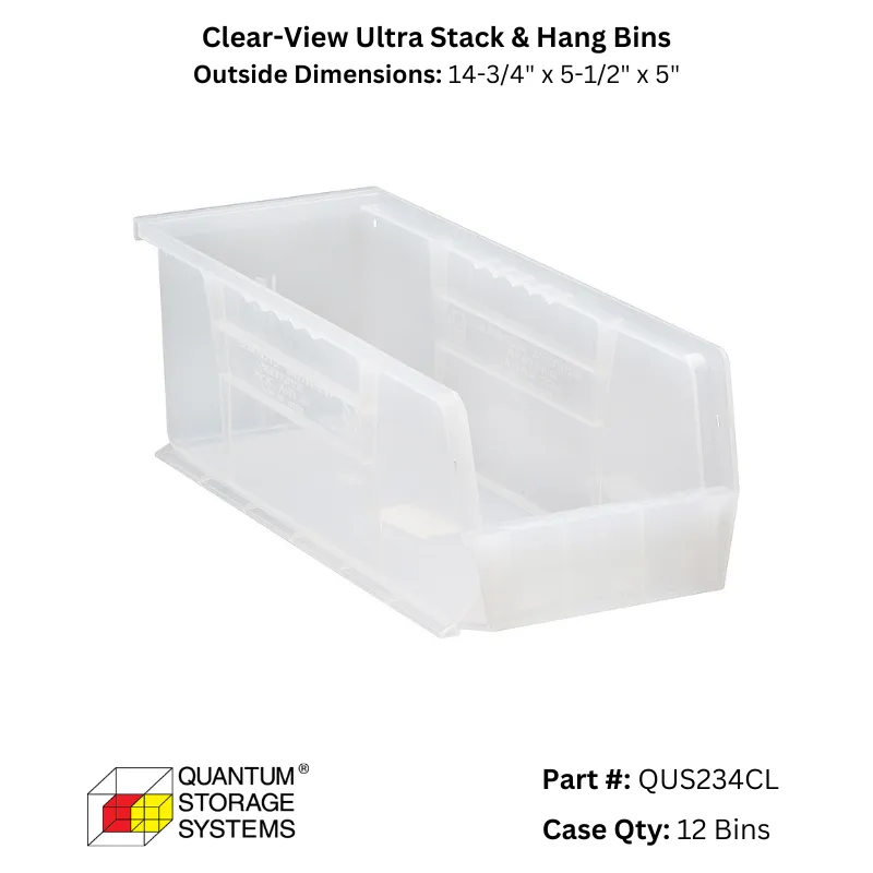 Quantum Storage Systems Clear View Ultra Stack & Hang Bins