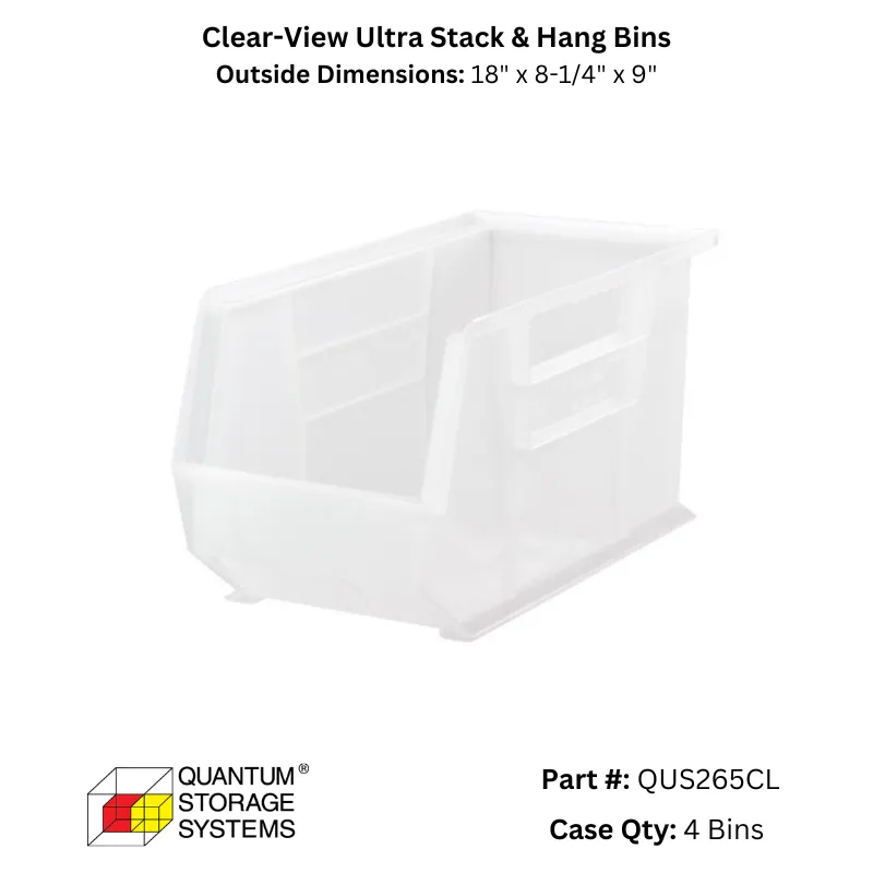 Quantum Storage Systems Clear View Ultra Stack & Hang Bins