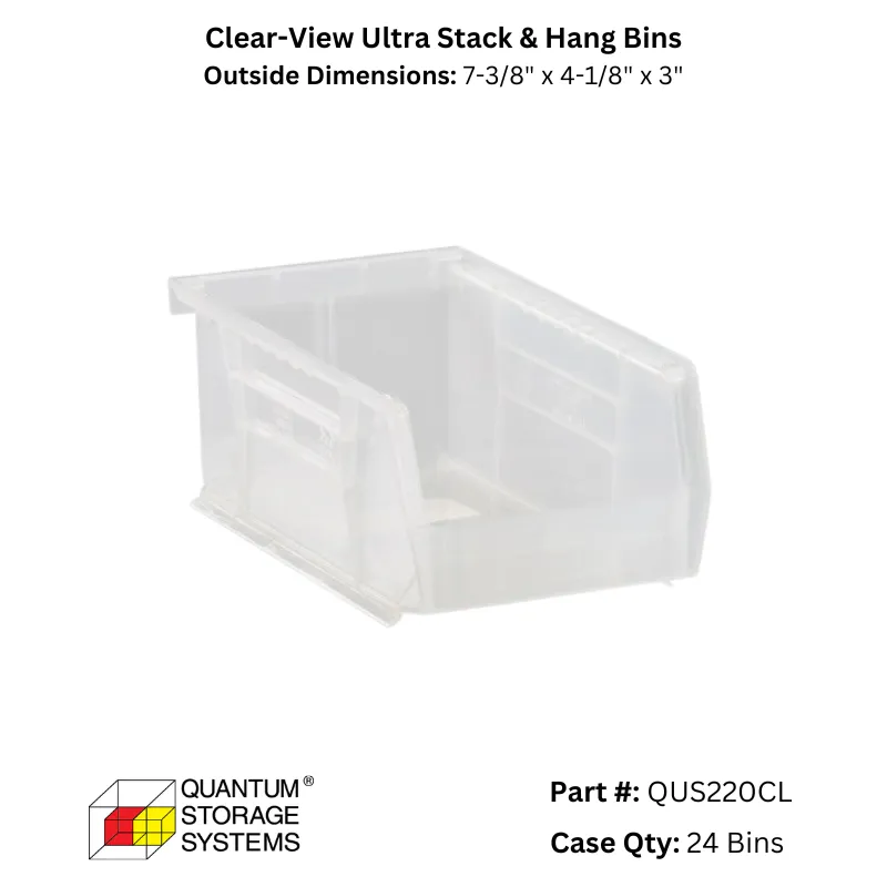 Quantum Storage Systems Clear View Ultra Stack & Hang Bins