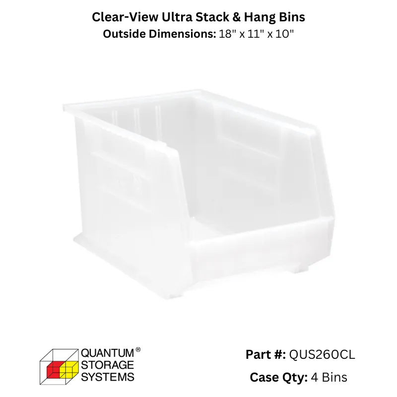 Quantum Storage Systems Clear View Ultra Stack & Hang Bins