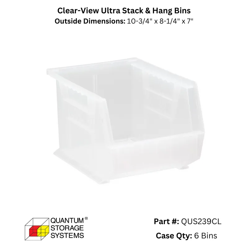 Quantum Storage Systems Clear View Ultra Stack & Hang Bins