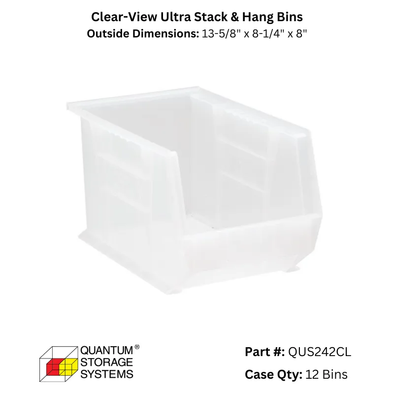 Quantum Storage Systems Clear View Ultra Stack & Hang Bins