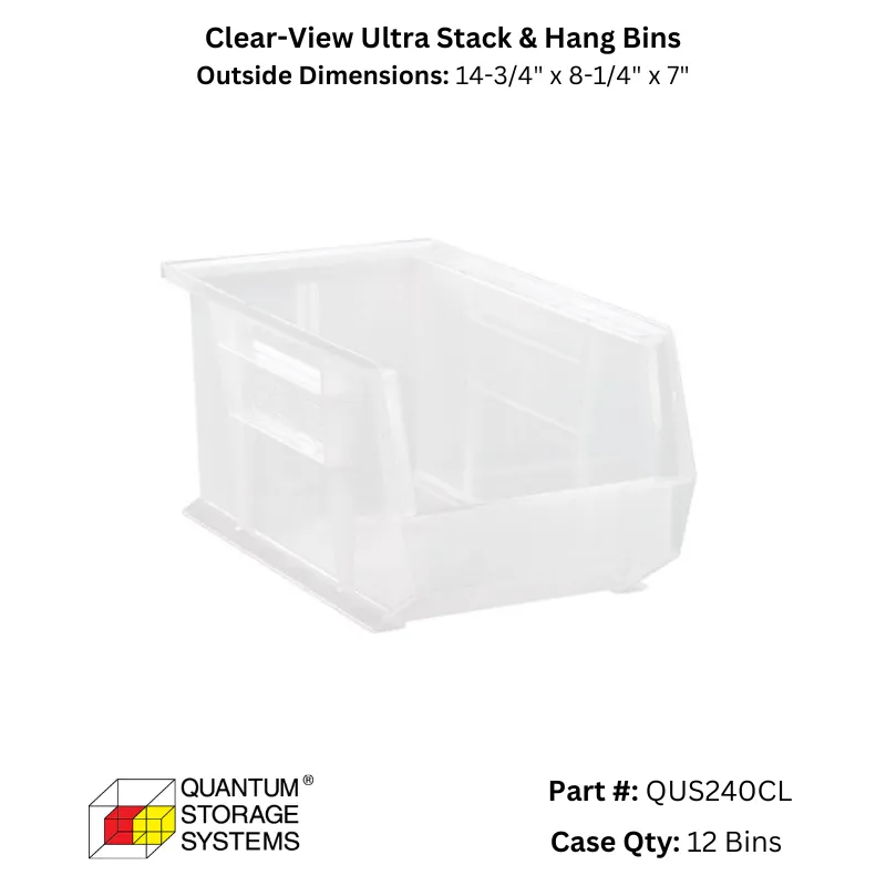 Quantum Storage Systems Clear View Ultra Stack & Hang Bins