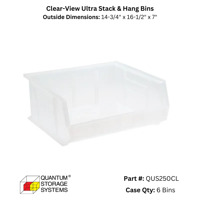 Quantum Storage Systems Clear View Ultra Stack & Hang Bins